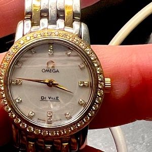 Omega De Ville Two Toned Diamond Bezel Ladies Watch
